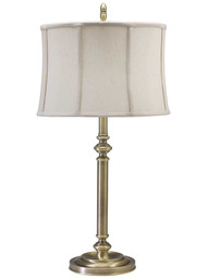 Coach Table Lamp in Antique Brass.